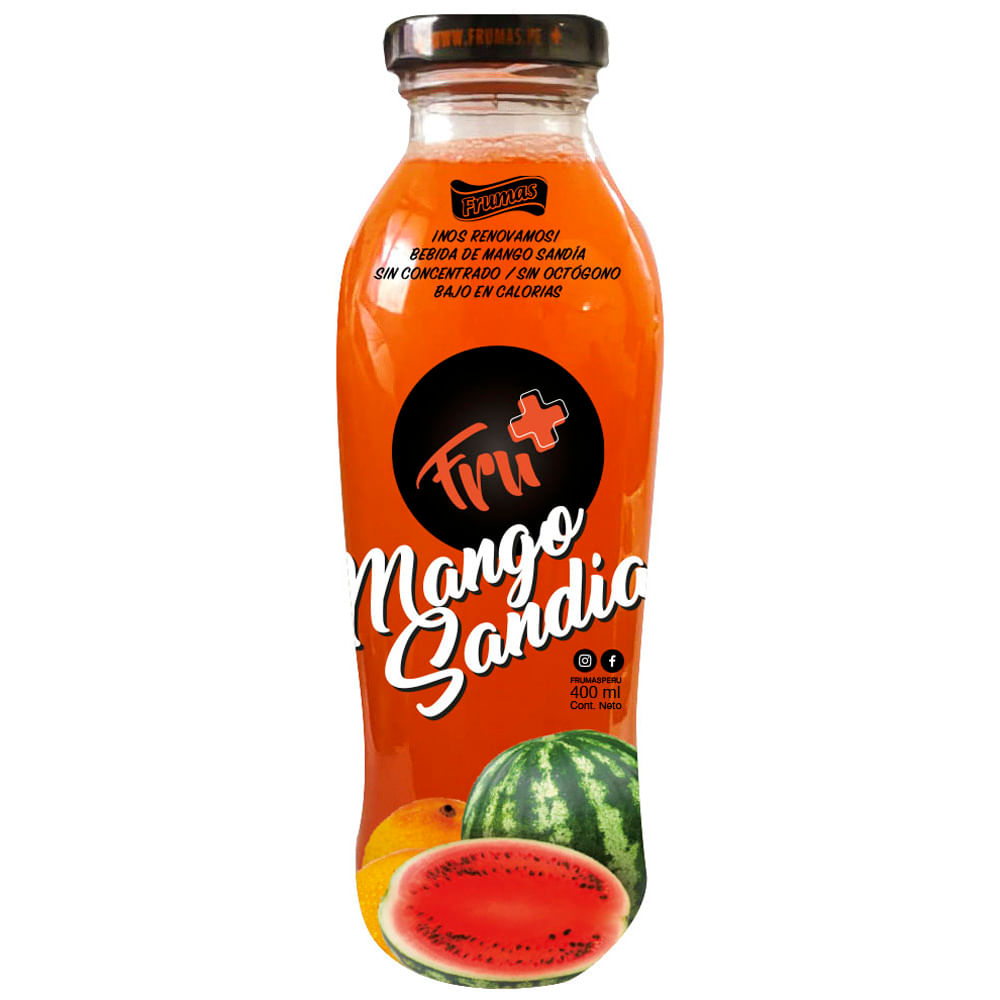 Bebida FRU + Mango Sandia Botella 400ml