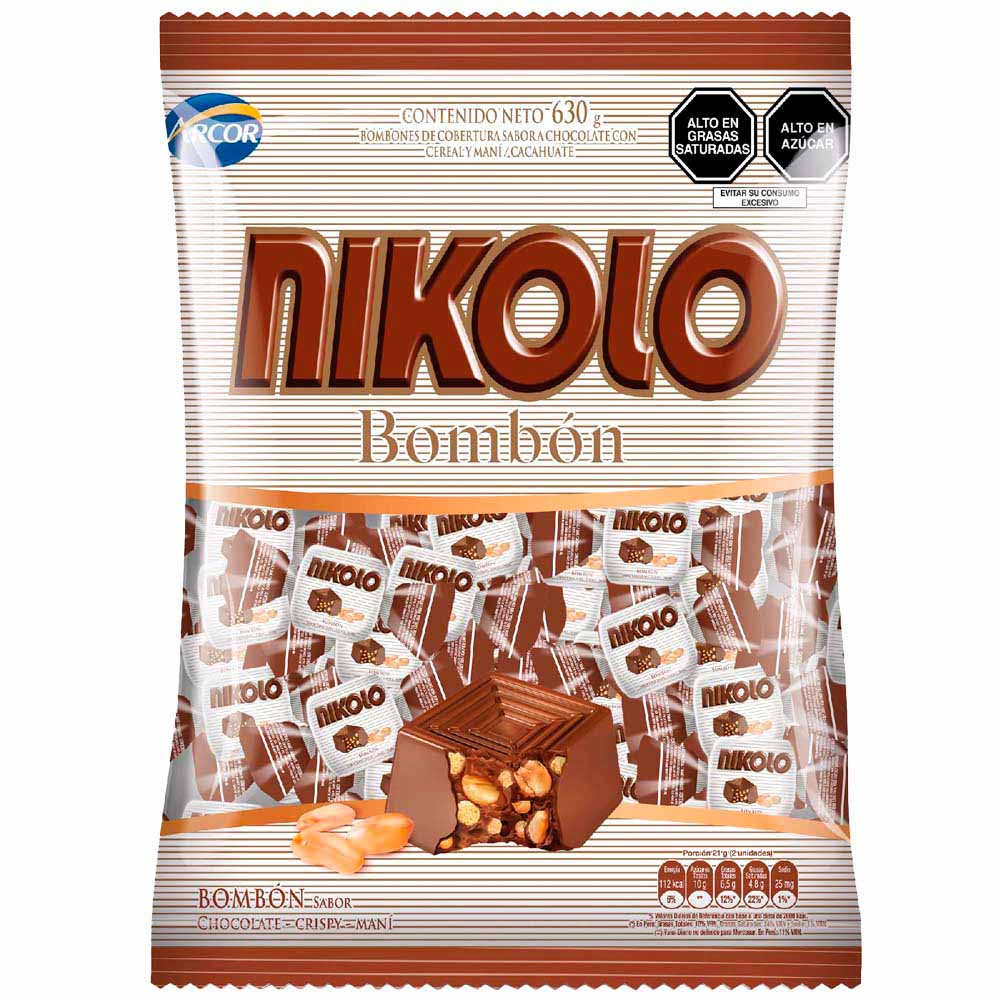 Chocolate Bombon NIKOLO Bolsa 630g plazaVea Supermercado