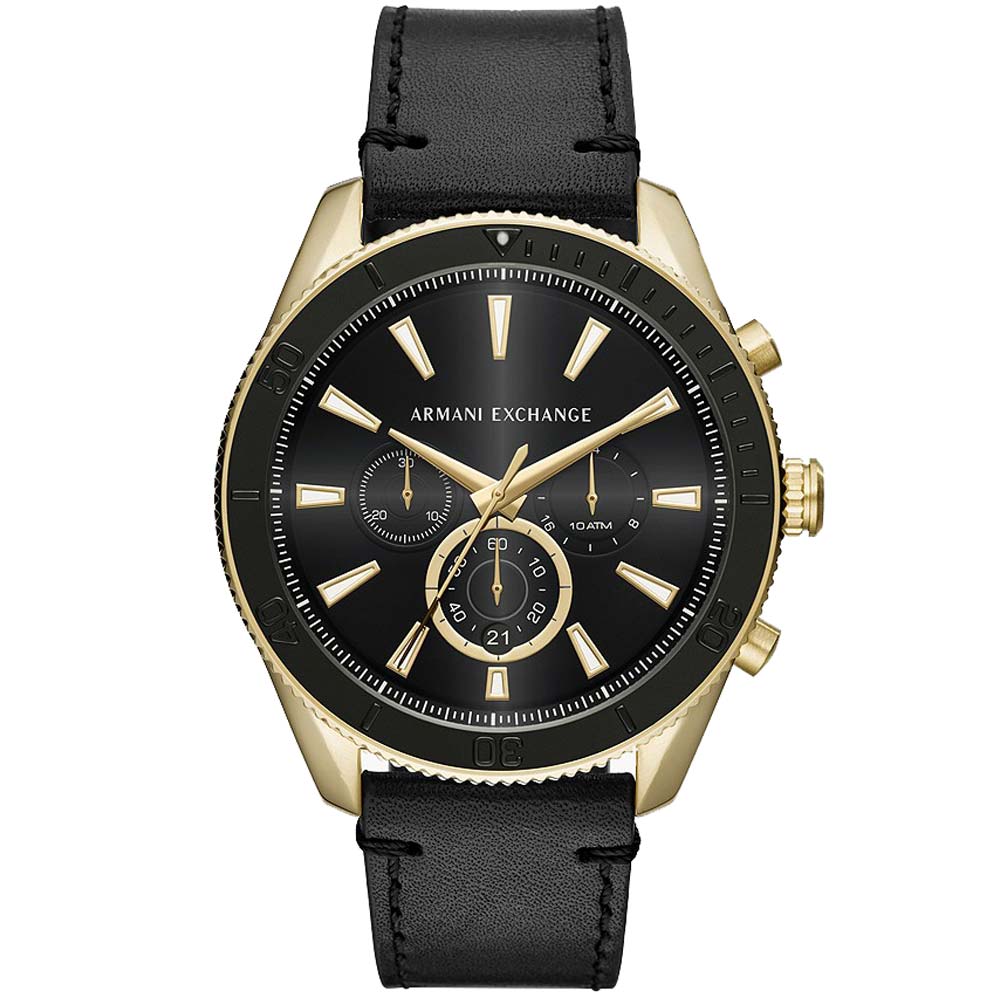 Reloj Armani Exchange Enzo AX1818 Fecha Cronómetro Correa de Cuero Negro  Dorado | plazaVea - Supermercado