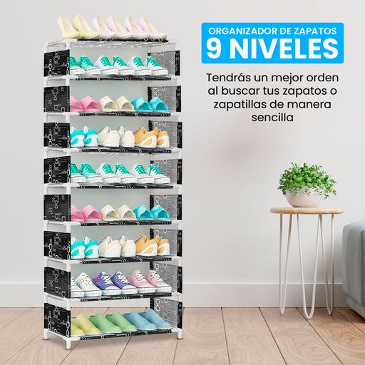 Zapatera Organizador Zapatos 9 Niveles Compartimientos Metal