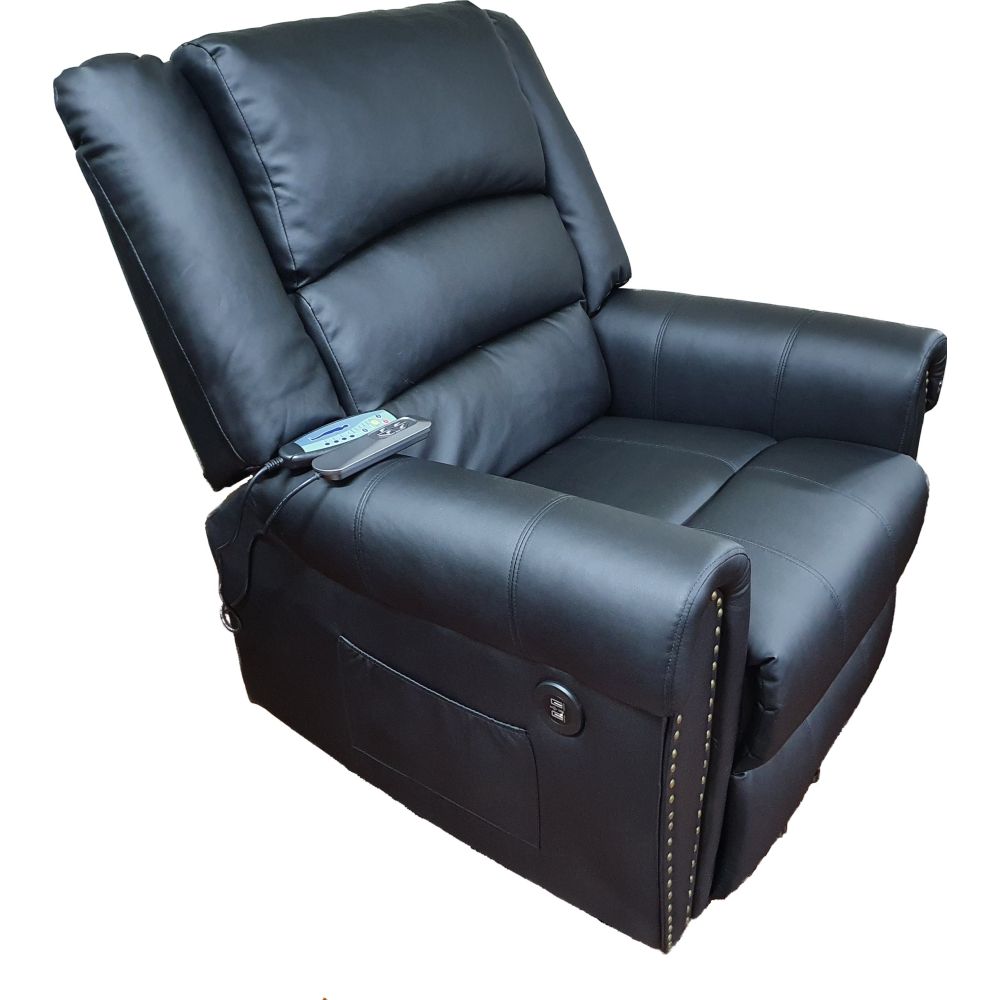 Sillon Reclinable Electrico con Masajeador y Puerto USB - Negro | plazaVea  - Supermercado