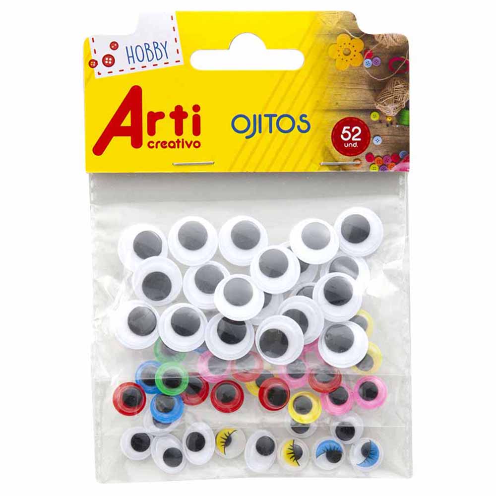 Manualidades ARTI Ojitos Adhesivos 52un (Modelos Aleatorios)