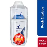 Talco Efficient Antibacterial REXONA Frasco 200g + Talco 60g