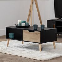 Mesa de Centro Vintage Julissa Color Negro y Duna