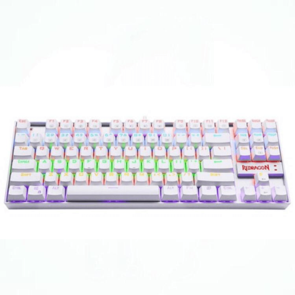 Teclado Gamer Mecánico Redragon Kumara White Rainbow K552W-KR-SP