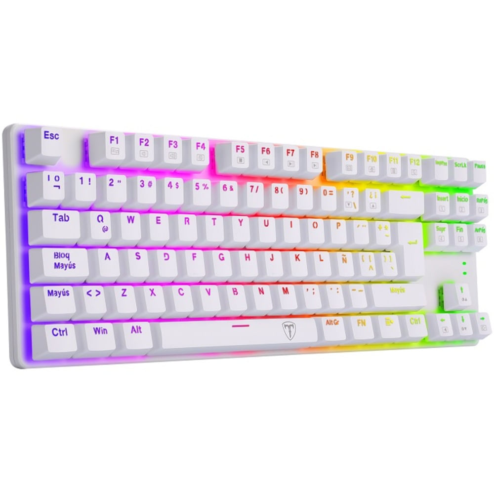 Teclado Mecánico T-Dagger T-TGK315W-BL BORA RGB White Blue switch