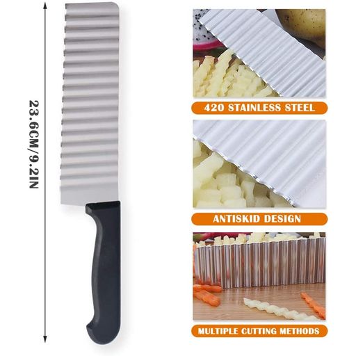 Cuchillo Cortador para Papas Fritas Onduladas