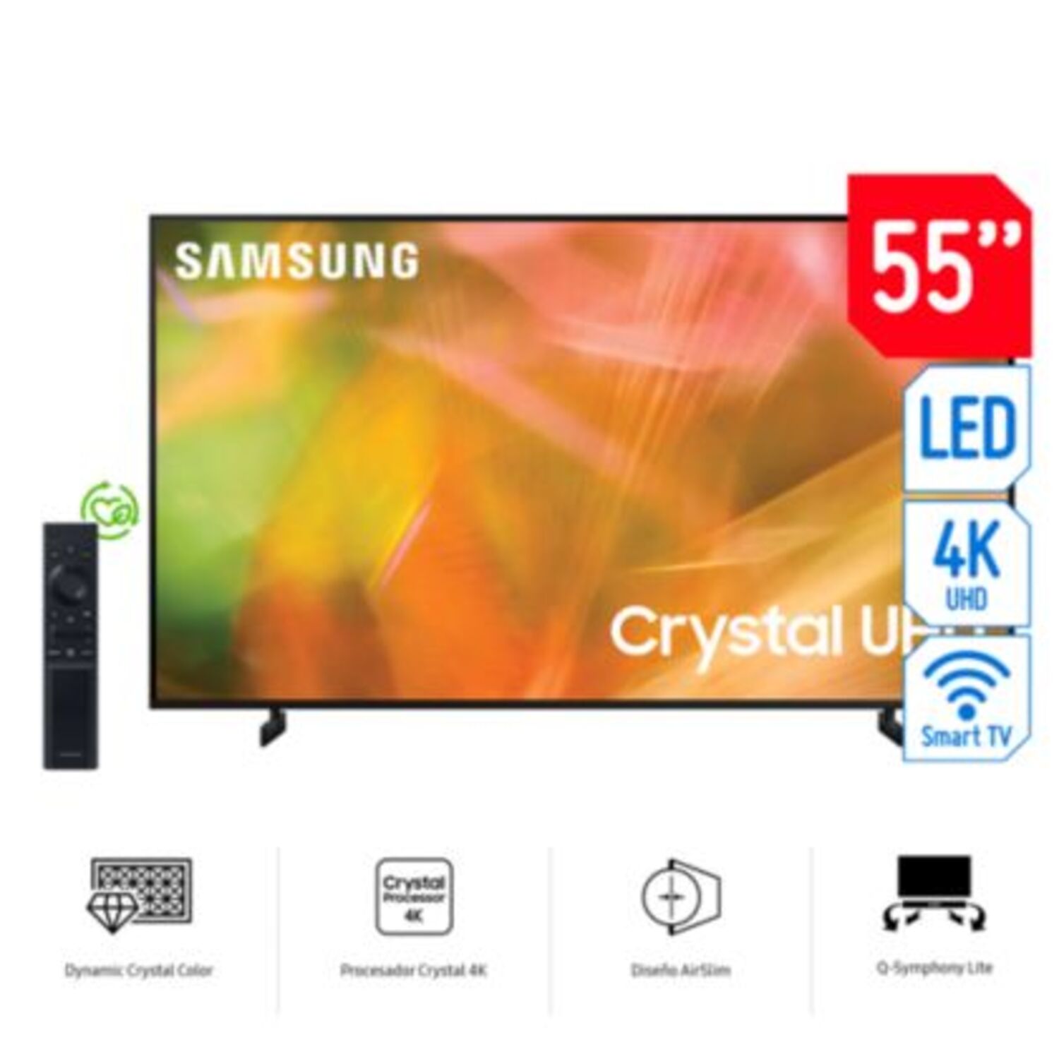 Televisor Samsung Smart TV 55 Crystal UHD 4K UN55AU8000GXPE