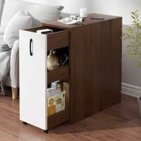 Mesa Lateral Organizadora Contemporánea Privé Blanca-Marrón 60cm