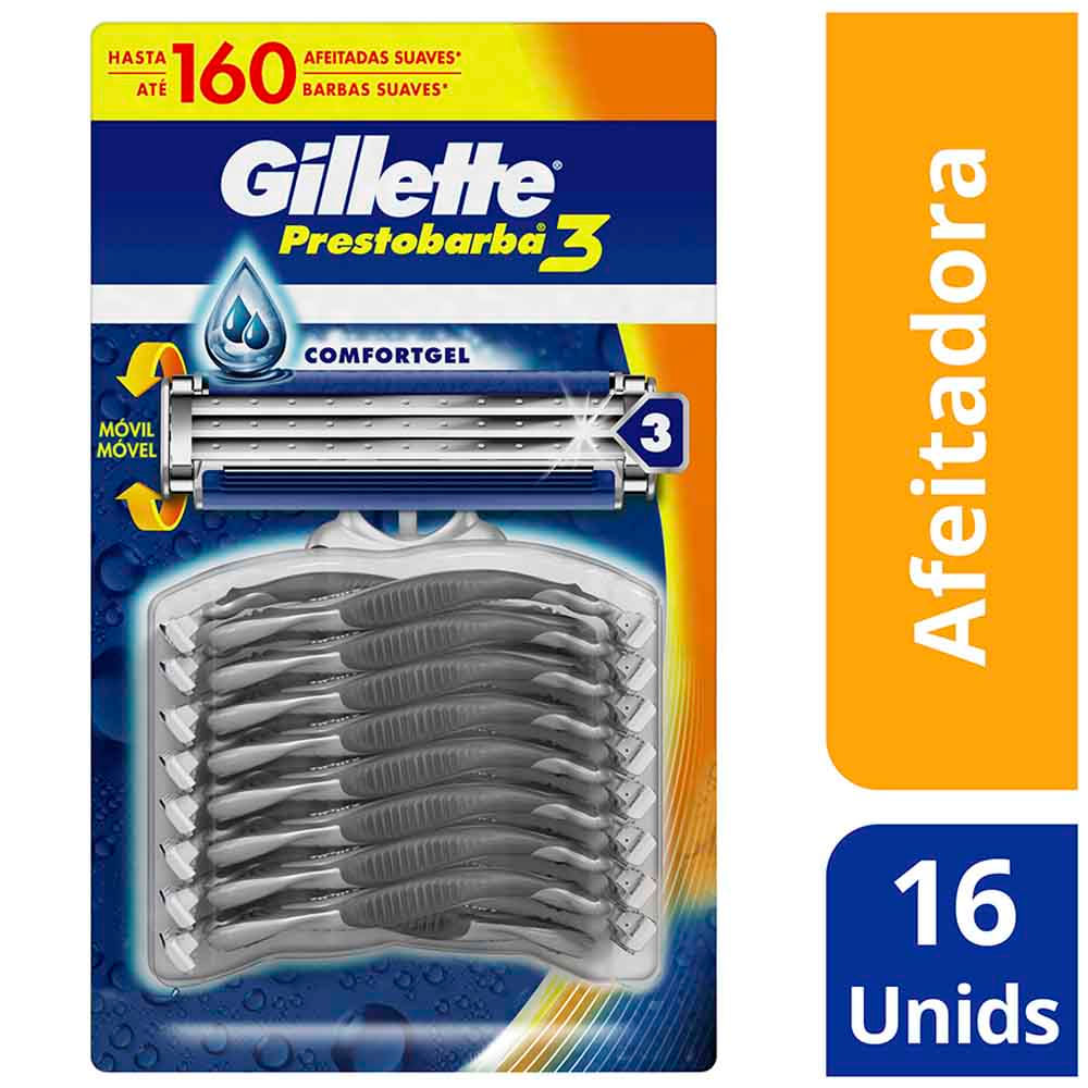 Máquina de Afeitar GILLETTE Prestobarba3 Paquete 16un