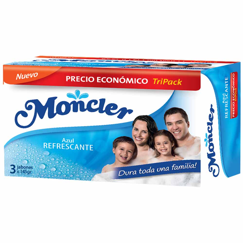 Jabón de Tocador MONCLER Azul 145g Caja 3un