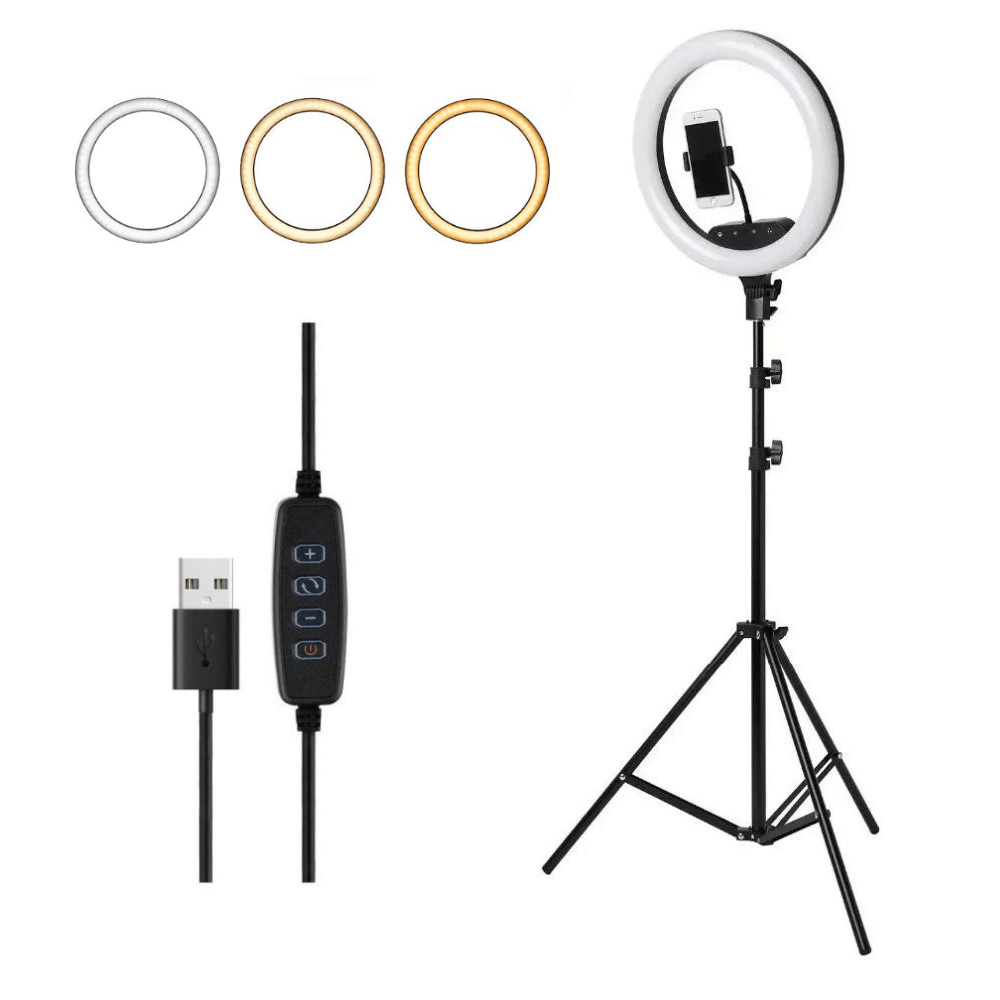 Aro Luz Led Anillo 26 cm Fotografia Video + Tripode 2.1 Metros