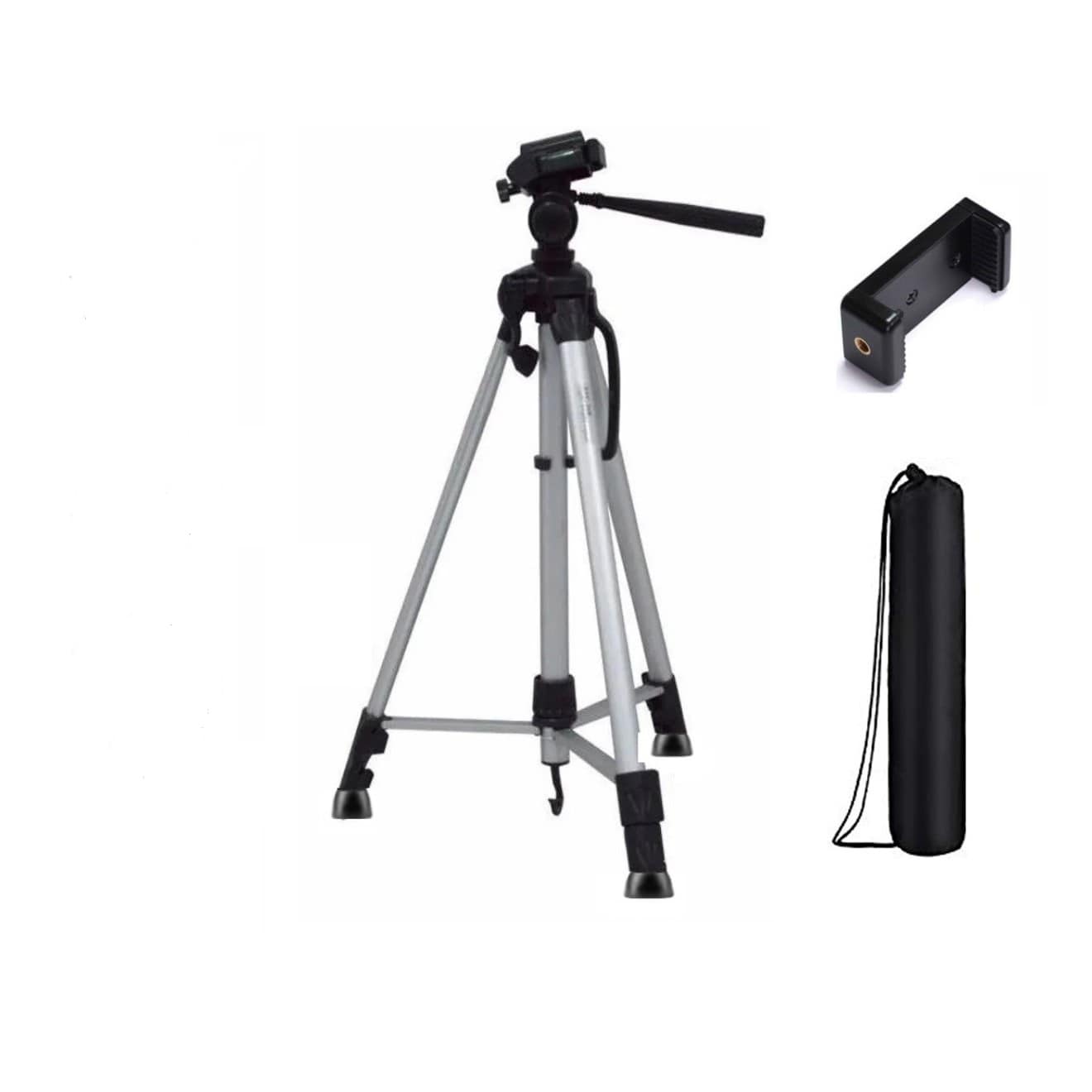 Trípode de Aluminio 1.40 Metros + Funda + Soporte