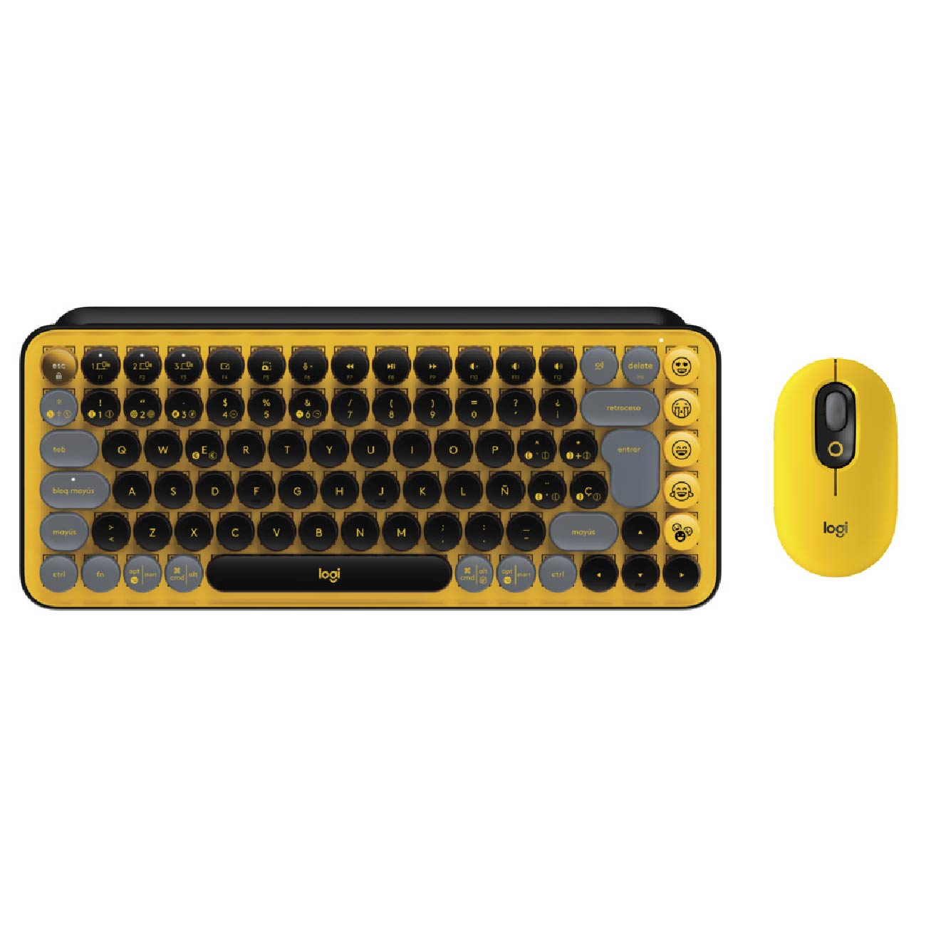Combo Teclado y Mouse Logitech Pop Keys Negro Amarillo