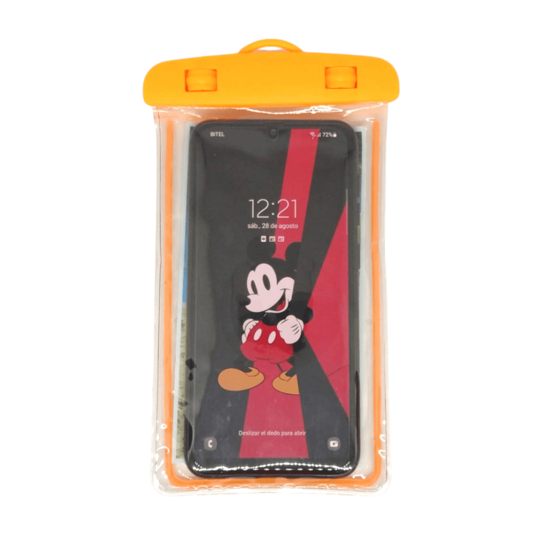 Funda Bolsa Protectora de Agua para Celular Naranja