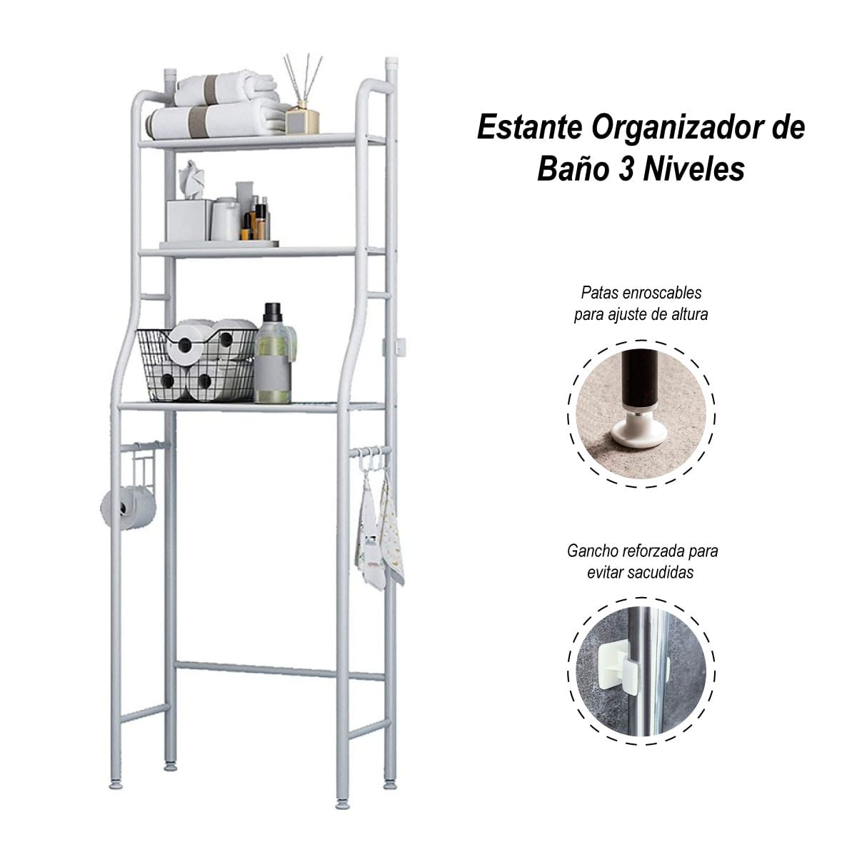 Organizador Estante para Baño 3 Niveles