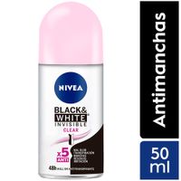 Desodorante para Mujer en Roll On NIVEA Invisible B&W Clear Frasco 50ml