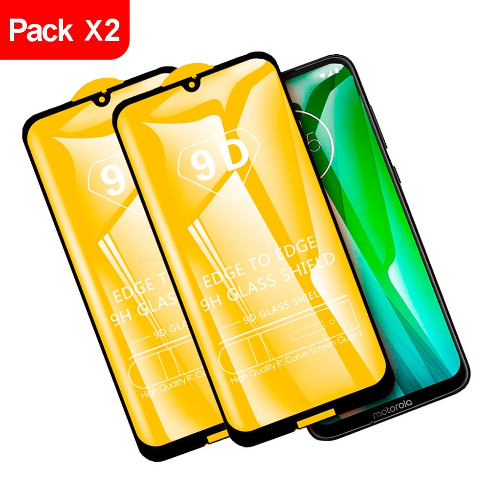 Combo Pack X2 Mica de Vidrio 9D para Motorola E6 Plus Antishock Cuida la Pantalla del Celular