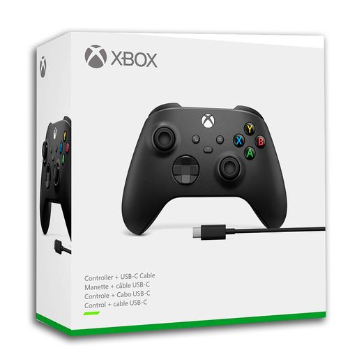 Mando de Xbox One Series X + Cable USB Compatible con Windows 10 Negro