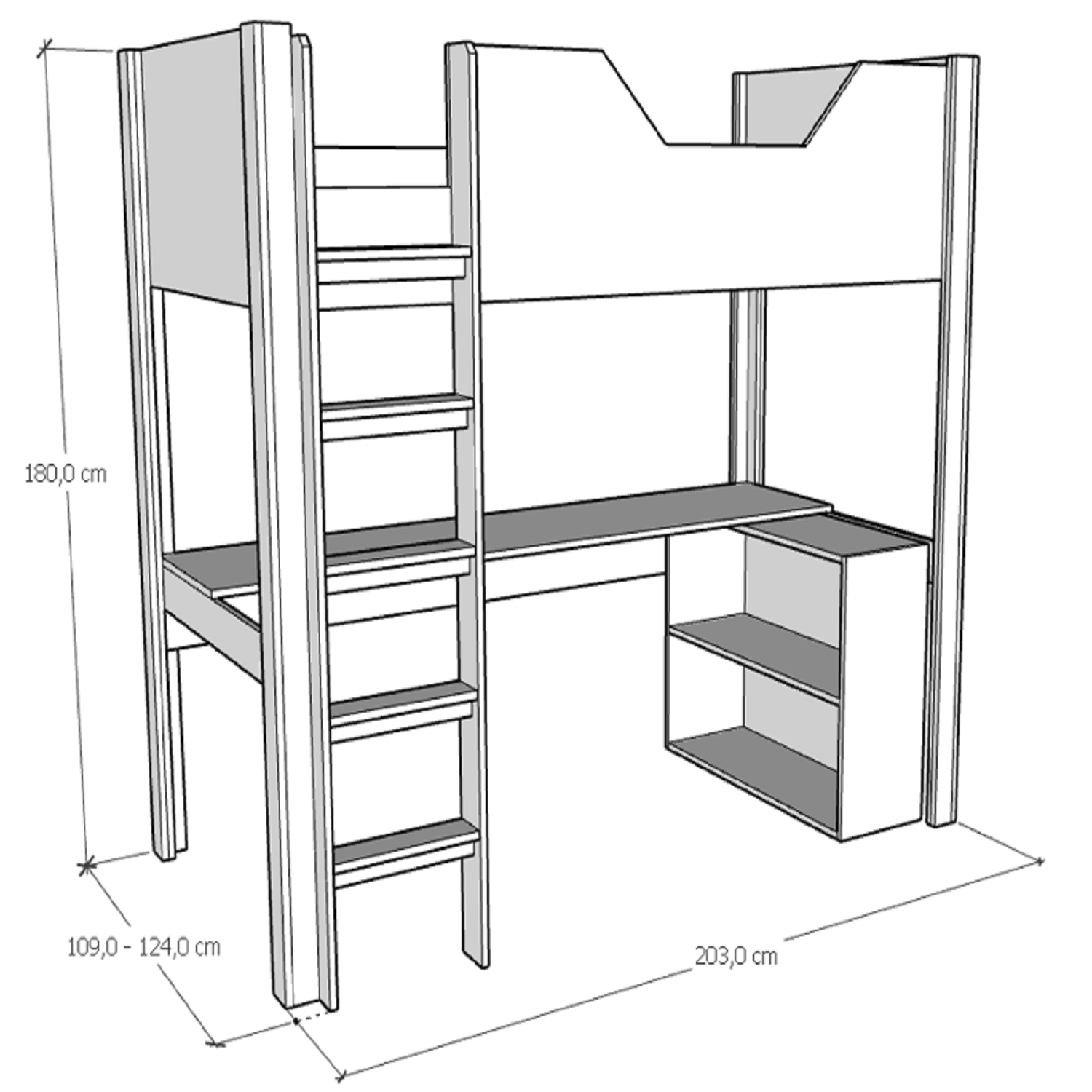 Cama Camarote Funcional 1.5 Plazas DMuebles Estocolmo