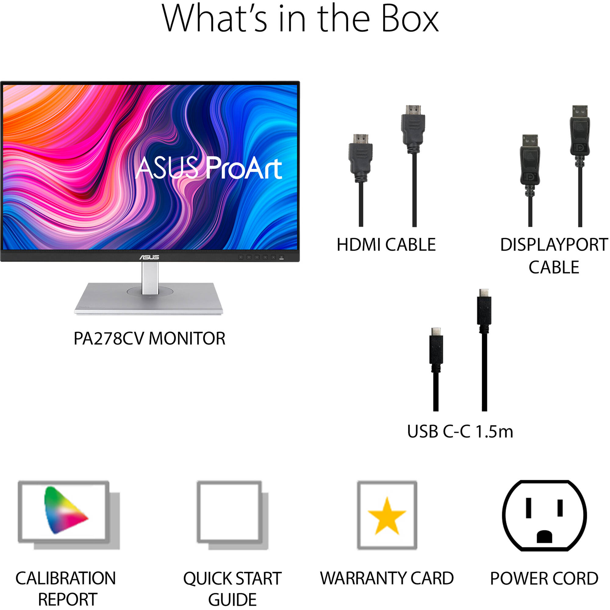 Pantalla ASUS Proart PA278CV 27 ""16: 9 Monitor de IPS de sincronización adaptativa