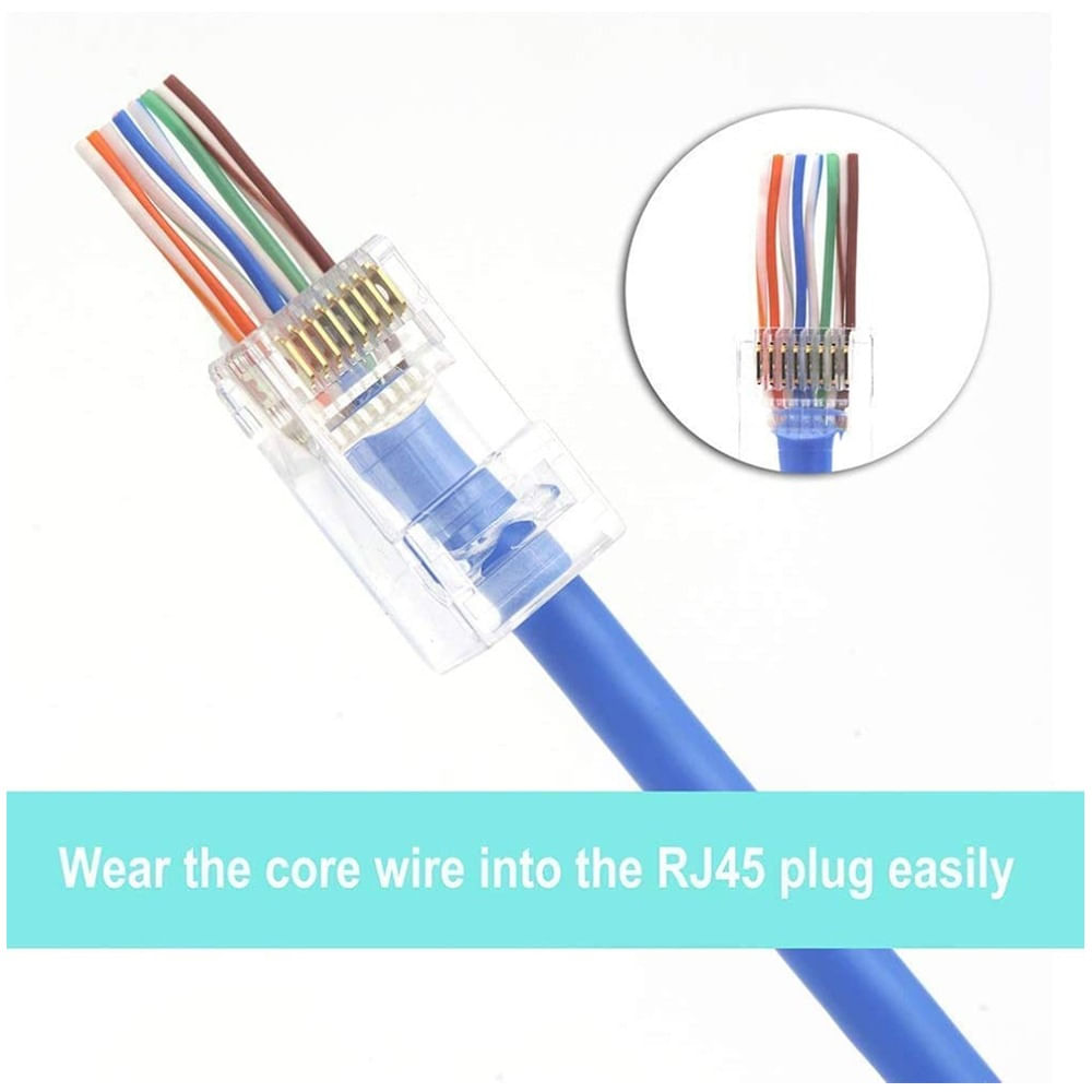 Plug Conector Rj45 Cat 5 Cat5e Para Extensión X1000 Unidades Plazavea Plazavea