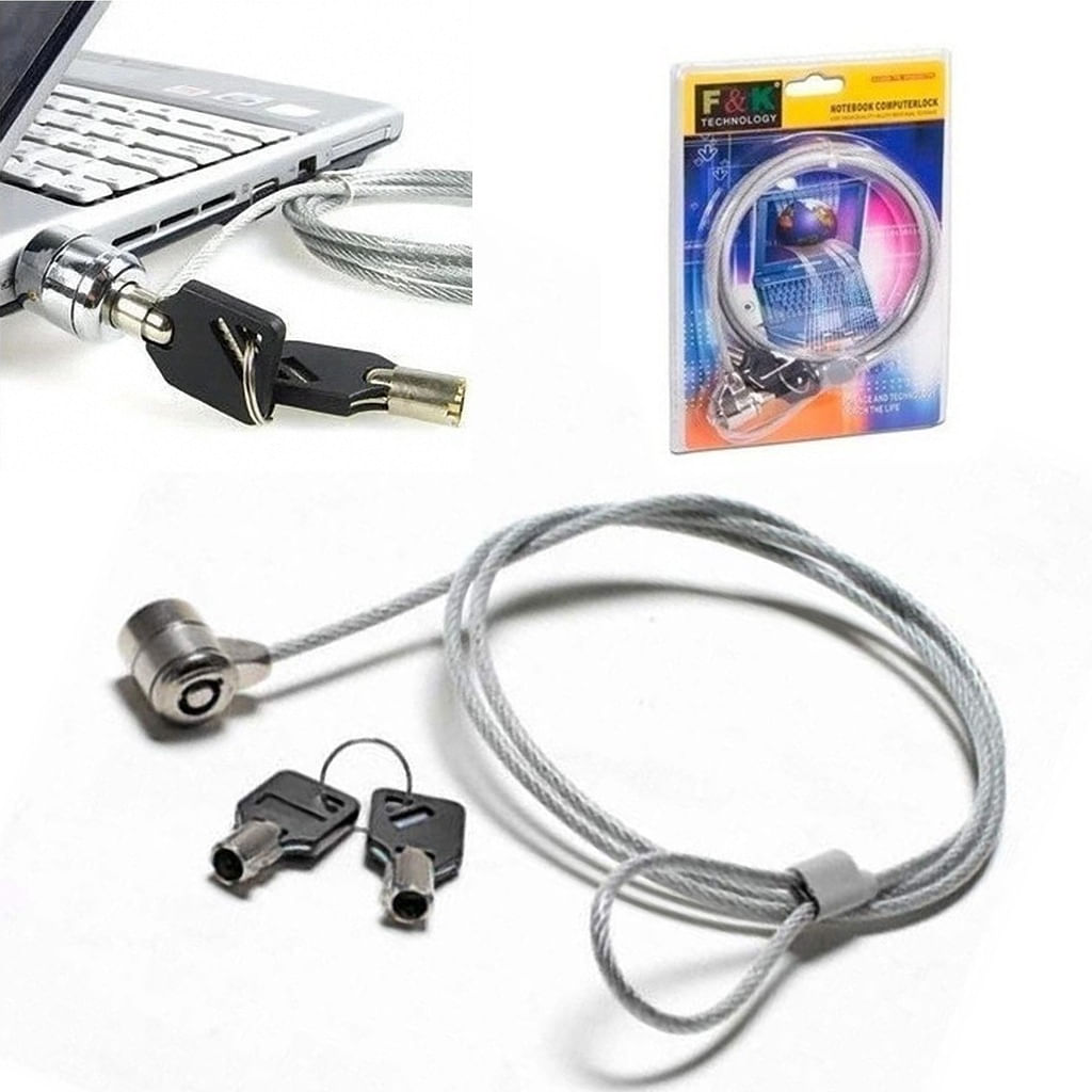 Cable Candado de Acero con llave para Laptop Notebooks Fk