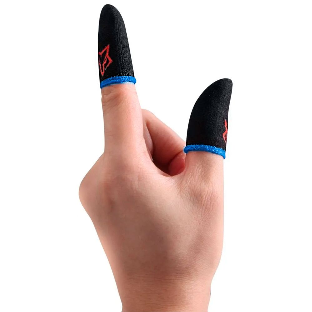 Dedales Mangas Guantes Grips Antisudor Dedos Gamer Negro/Azul