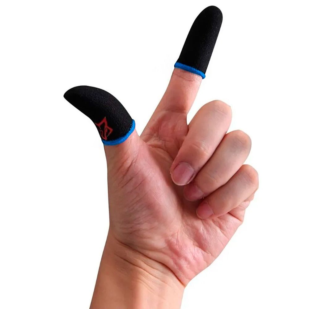 Dedales Mangas Guantes Grips Antisudor Dedos Gamer Negro/Azul