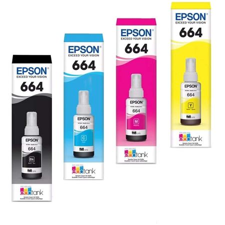 Pack de 4 Tintas Epson 664 Black Yellow Cyan y Magenta | plazaVea -  Supermercado