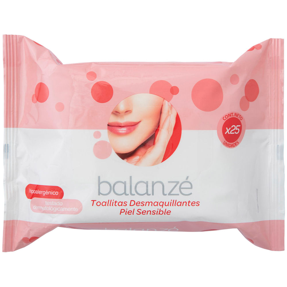 Toallitas Desmaquillantes BALANZÉ para Piel Sensible Paquete 25un