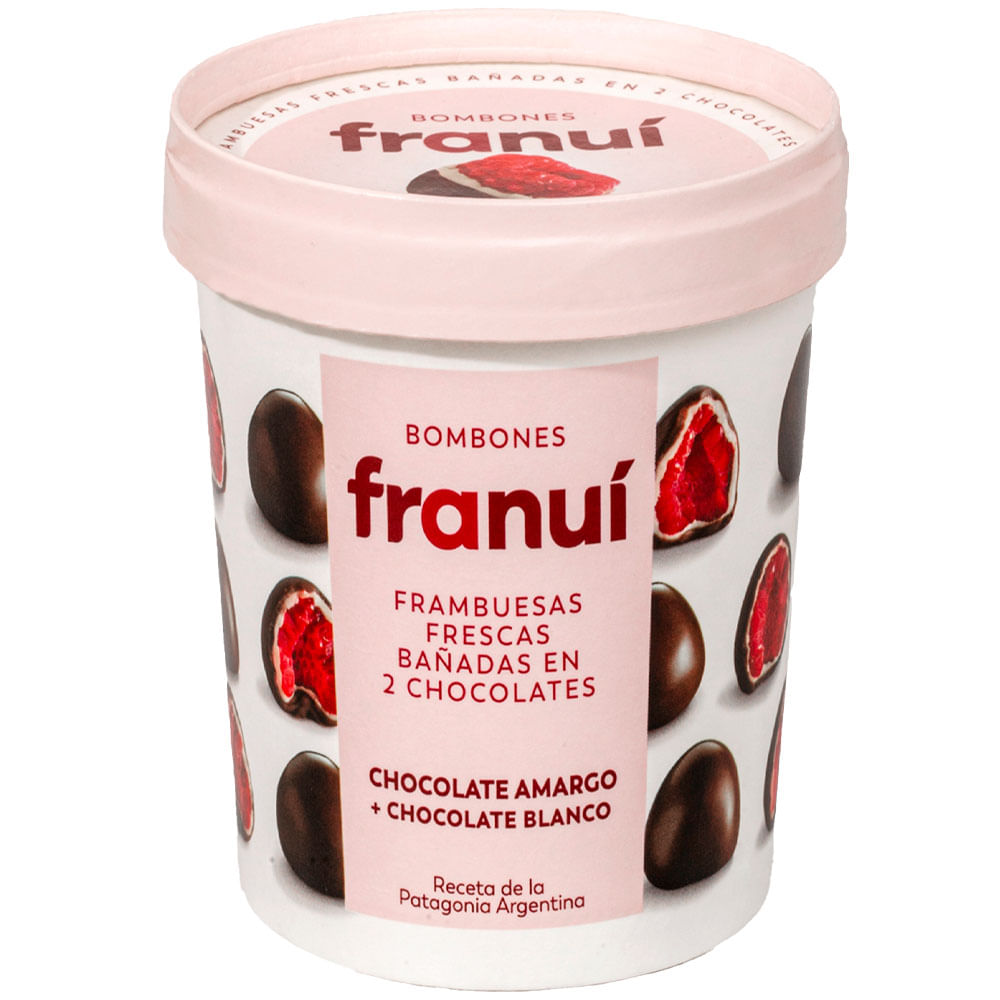 Bombones FRANUÍ Chocolate Amargo y Chocolate Blanco Pote x 150g ...