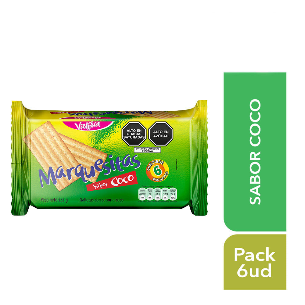 Galleta MARQUESITAS Sabor Coco Empaque 42g Paquete 6un