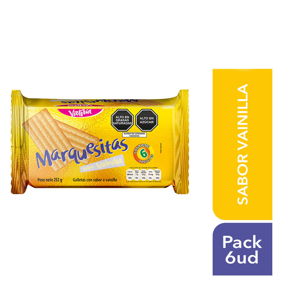 Galleta MARQUESITAS Sabor Vainilla Empaque 42g Paquete 6un