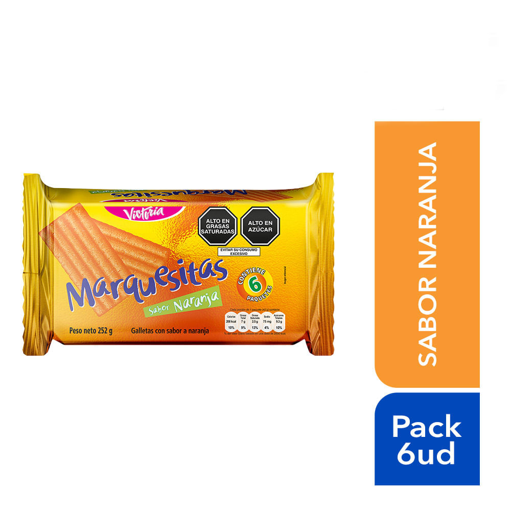 Galleta MARQUESITAS Sabor Naranja Empaque 42g Paquete 6un