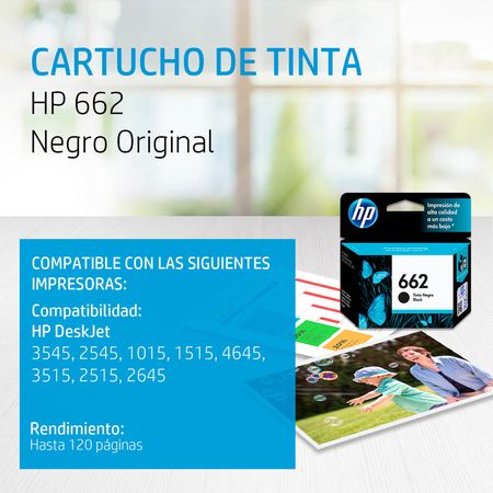 Cartucho de Tinta HP 662 Negro | plazaVea - Supermercado