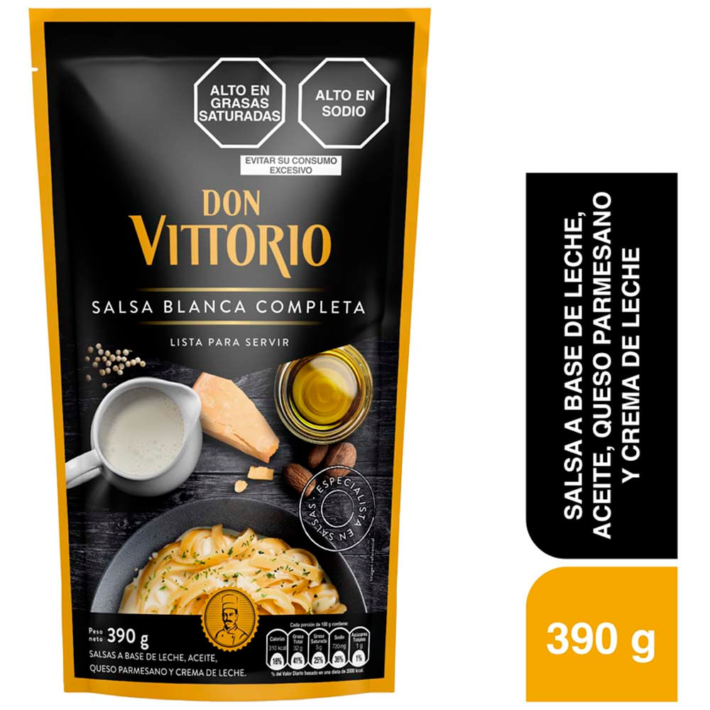 Salsa Blanca DON VITTORIO Doypack 390g plazaVea Supermercado