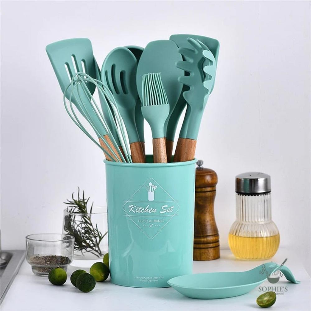 Set De Cucharones Utensilios De Cocina Y Repostería De Silicona 12 ...