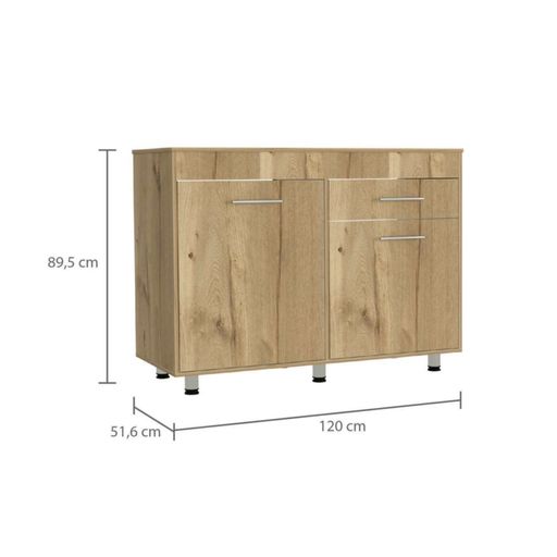 Mueble de Cocina Modular Orange para Microondas con Cajonera 140cm  Rojo/Nogueira - Promart