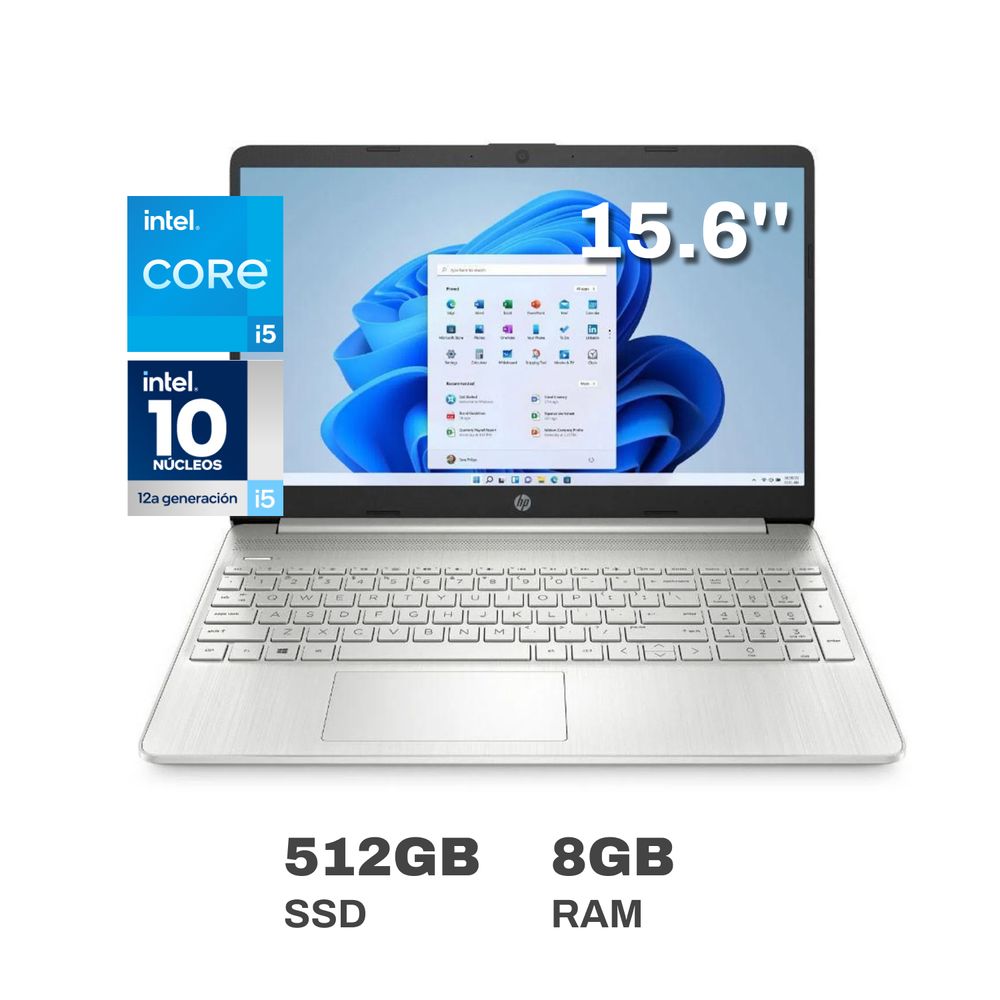 Laptop Hp 15 Dy5000la 156 Fhd Intel Core I5 12va Gen 8gb Ram 512gb Ssd Natural Silver 4890