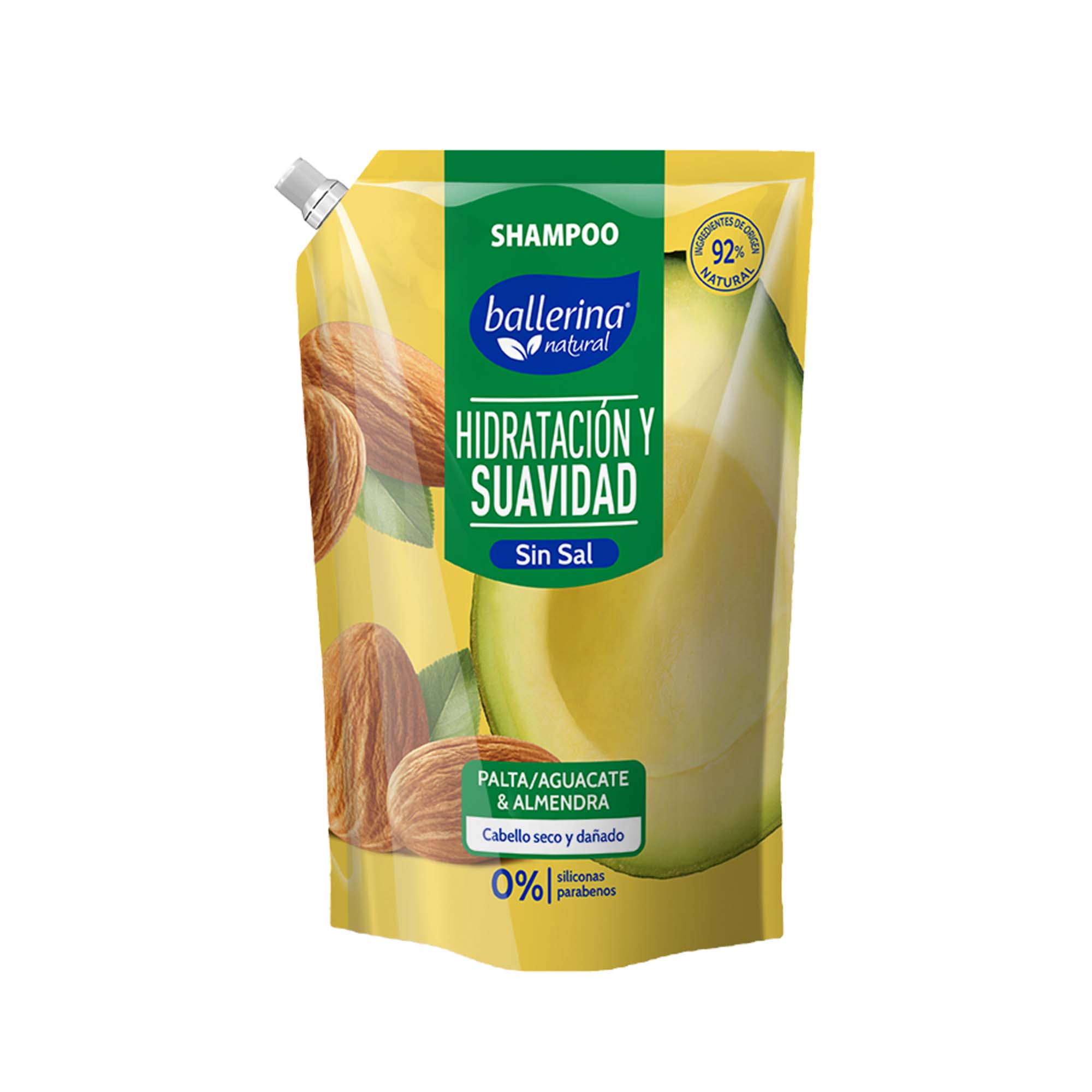 Shampoo BALLERINA Palta y Almendra Doypack 900ml