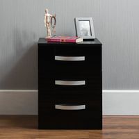 Mesa de Noche Velador Mazziel 3 Cajones Ventitaspe Color Negro