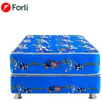 Cama Box Tarima FORLI Looney Tunes Azul 1.5 Plazas + 1 Almohada + Protector