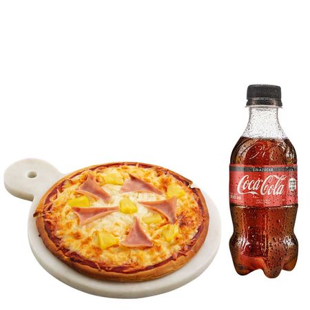 pizza-hawaiana-personal-gaseosa-coca-cola-sin-azucar-botella-300ml