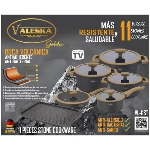 Set de Ollas Valeska Roca Volcanica 11 Pc - ECOMARKPERU