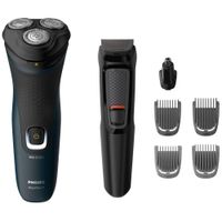 Combo PHILIPS Afeitadora S1121_41 + Multigroom MG3711_15 Negro