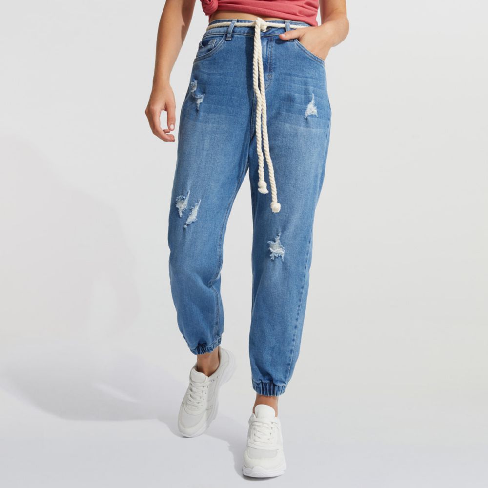 Jean Mujer Jogger Rope Azul 26 | plazaVea - Supermercado