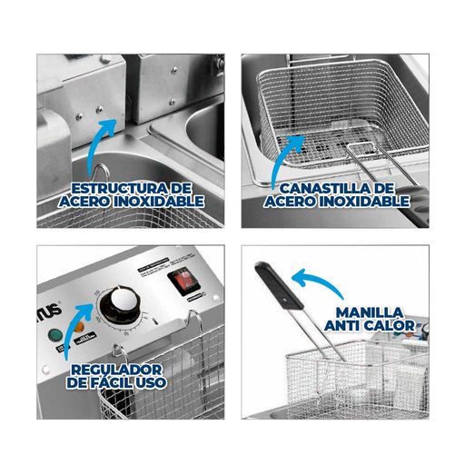 Freidora Eléctrica 2 Depositos x 6 Lts VFS062