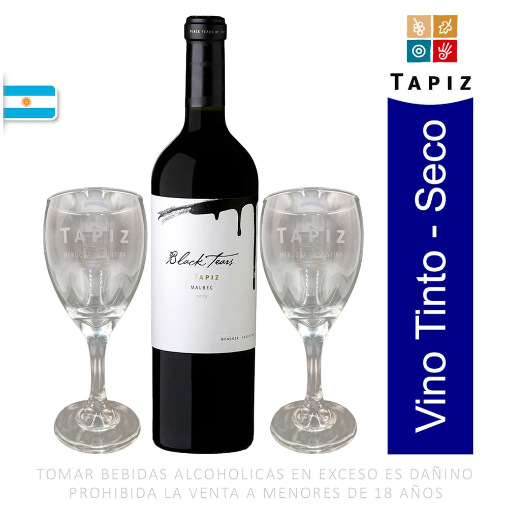 Vino Tapiz Black Tears Malbec 2018 plazaVea Supermercado