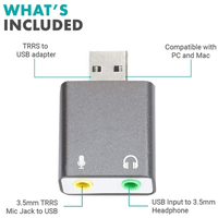 Adaptador de Audio y Micrófono USB Tarjeta de sonido estéreo